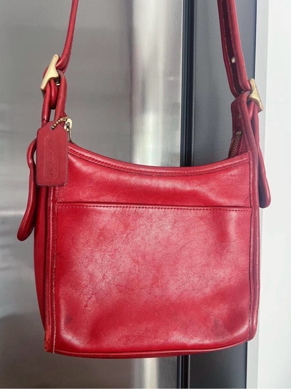 Vintage Coach Legacy Zip Rare 9997 Red Leather Shoulder/Crossbody Bag